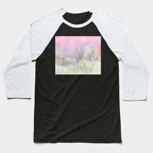 Sunrise Foggy Morning  Watercolour Landscape Painting Baseball T-Shirt